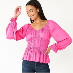 Nine West Croquette Blouse S Peplum Whimsical Milk Maiden Roman Fairy #8